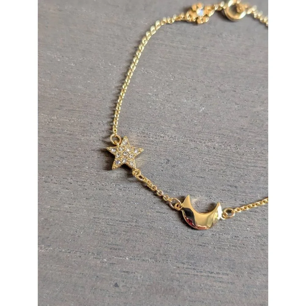 TORY BURCH Celestial Station Stars, Moon, Logo & Pearl Bracelet